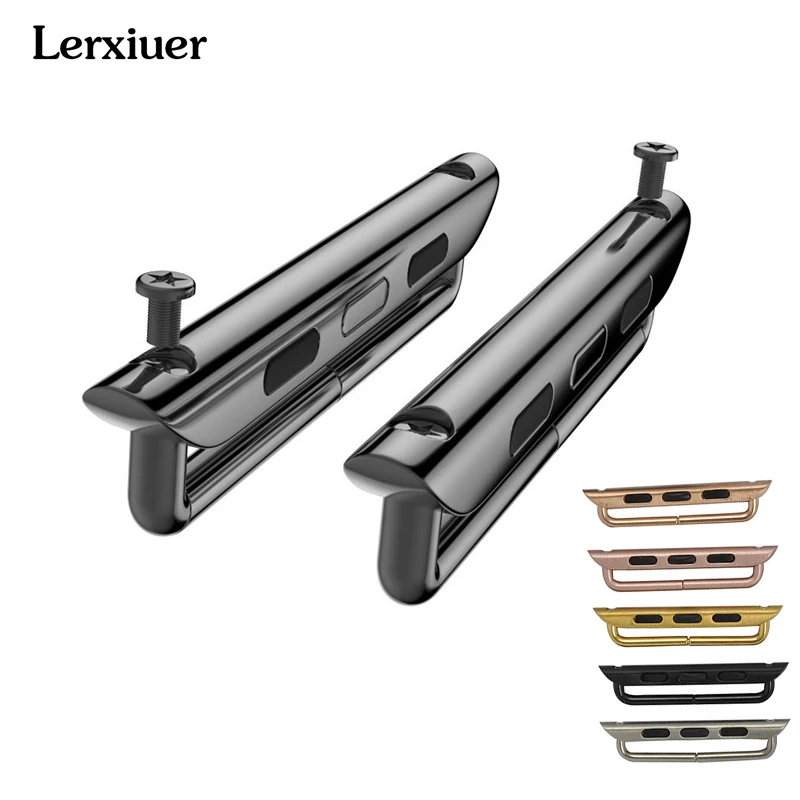 A pair Adapter For Apple Watch band 3 2 1 iwatch band 42mm 38mm Strap stainless steel belt Watchband Accessories Connector band A pair Adapter For Apple Watch band 3 2 1 iwatch band 42mm 38mm Strap stainless steel belt Watchband Accessories Connector band