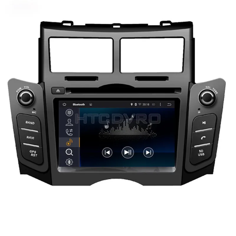 Excellent YMODVHT 6.2inch 4G Octa Core Android 9.0 7.1 Car DVD GPS for Toyota Yaris 2005-2007 2008 2009 2010 2011Black/Silver Radio Stereo 24
