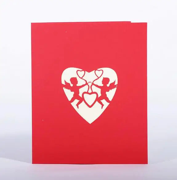 10 шт. 3D открытка Романтический открытка для влюбленных резная бумага ручной работы поздравительная открытка