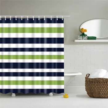

Striped bathroom accessories home decor bath curtain fabric waterproof shower curtains bath screens with hooks fashion