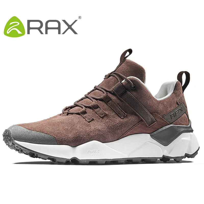 RAX New Men's Hiking Shoes Leather Waterproof Cushioning Breathable Shoes Women Outdoor Trekking Backpacking Travel Shoes Men