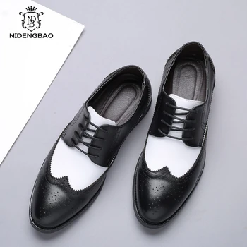 

Pointed Cow Leather Men's Shoes Breathable With Hole Casual Shoes for Men Fashion Mixed Colors Business Man Shoes Plus Size 48