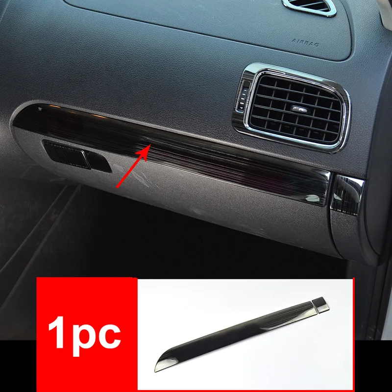 black Stainless steel item for vw polo 2011- Interior decoration Vent Middle control Gear position Decoration frame - Название цвета: 8