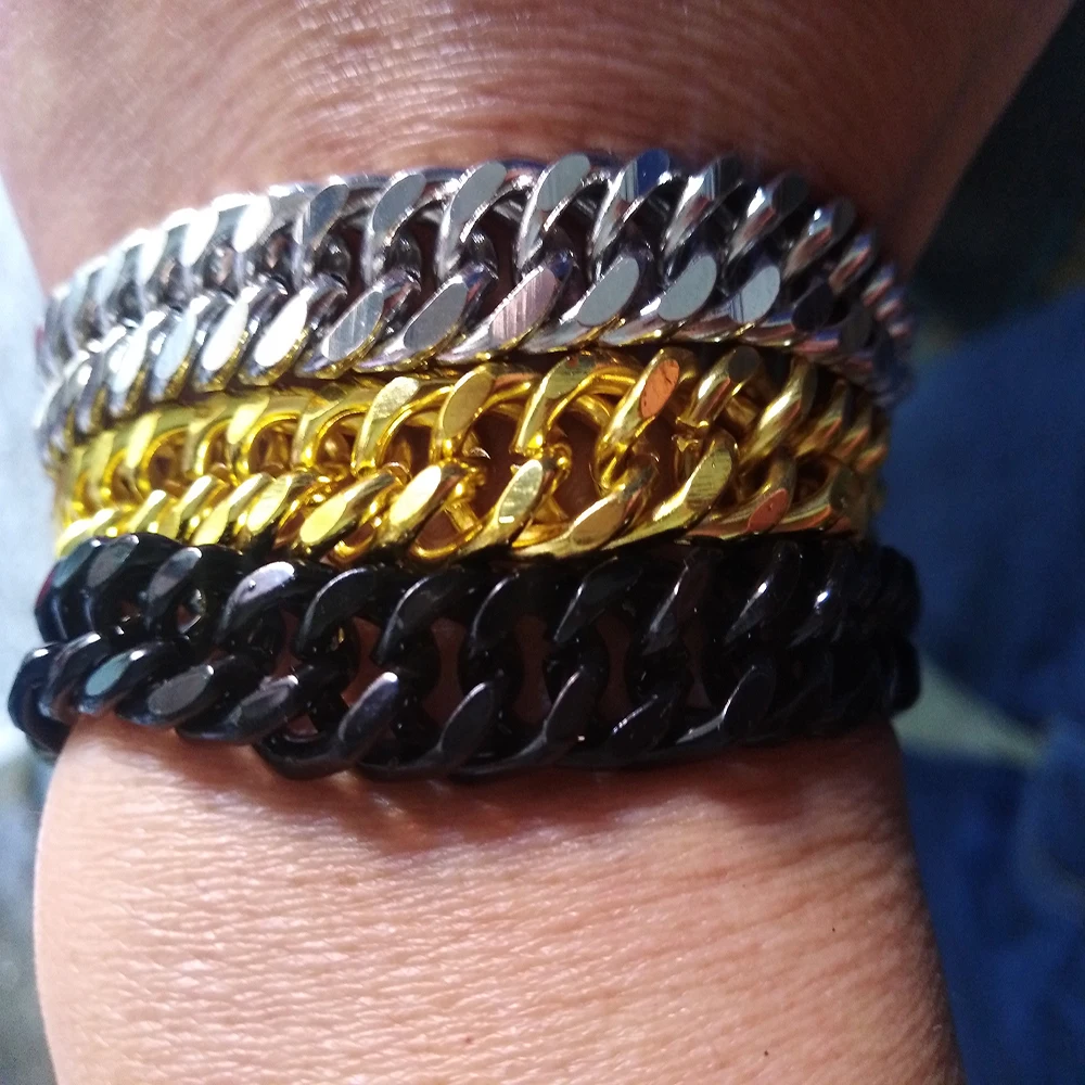 CHIMDOU мужской браслет серебряный цвет/золотой цвет черный браслет из нержавеющей стали и мужской аксессуар хип-хоп вечерние ювелирные изделия в стиле рок