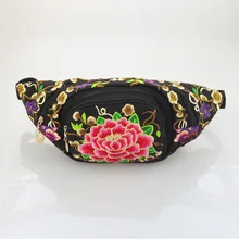 Новинка г. Модные вышитые Для женщин поясные сумки! Приятный Цветочный вышитые леди Талия пакеты Универсальный чешские холст Талия держатель