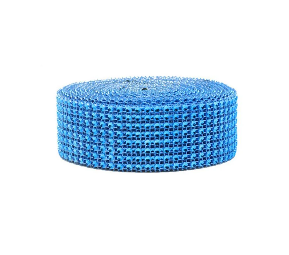 DIAMOND MESH WRAP ROLL SPARKLE RHINESTONE Crystal Platinum Ribbon 10 Yards 8 rows 4cm Width