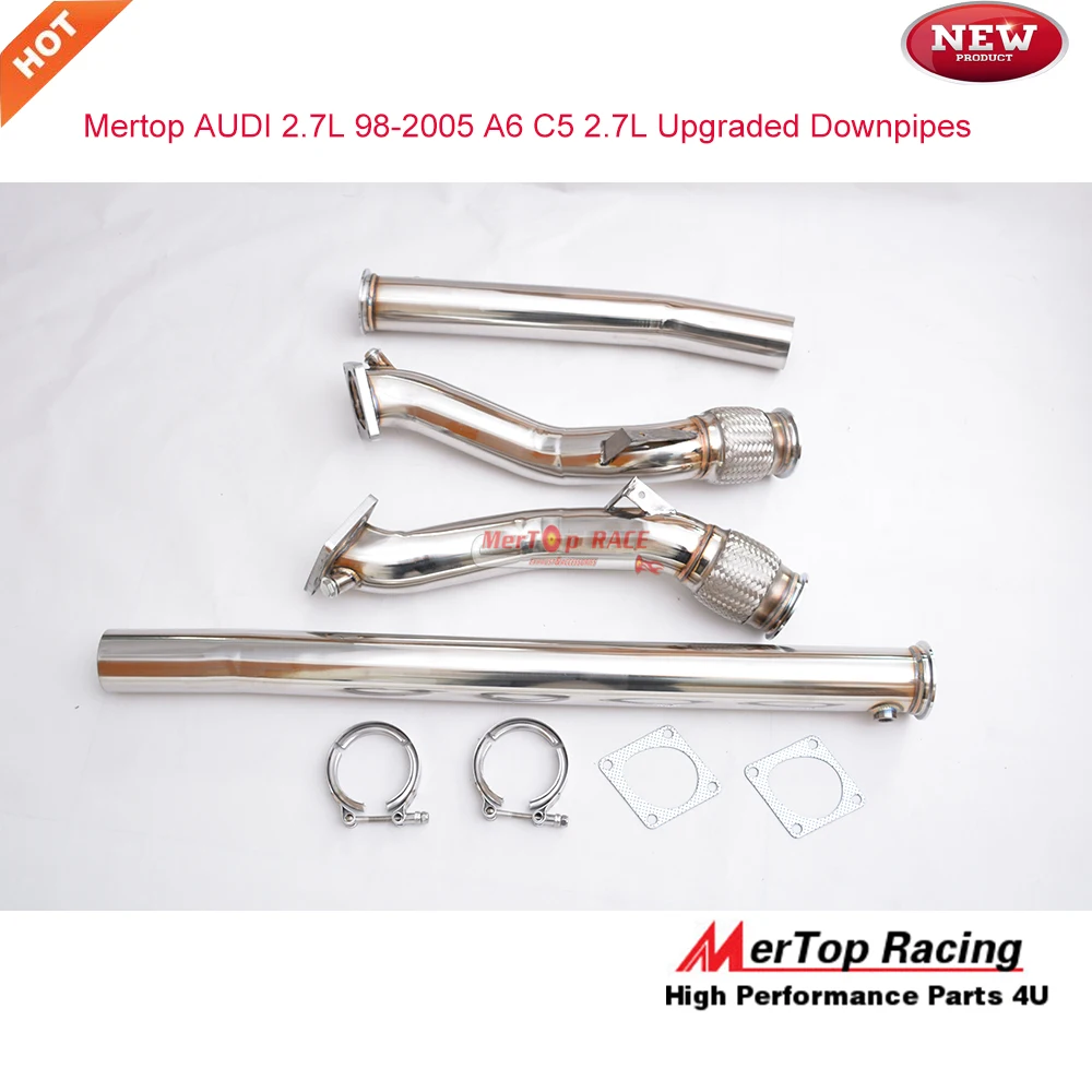 

Mertop Race 3" S4 B5 A6 2.7L v2 2000-2002 Turbo Decat Downpipe Stainless Steel