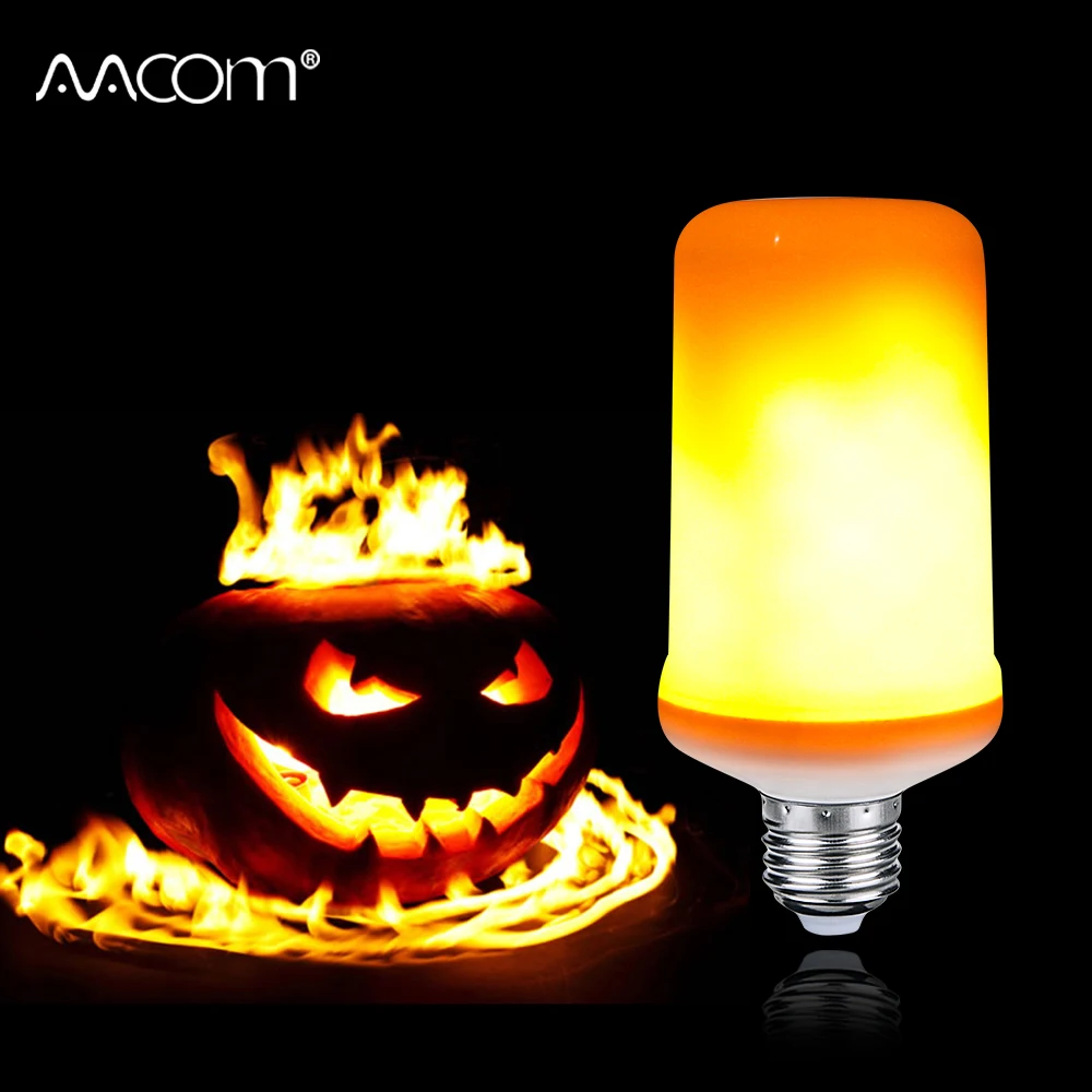 

4 Modes Flame Effect Holiday Light E27 9W LED Corn Bulb Lamp Simulation Fire Burning Flicker Halloween Lighting Outdoor Decor
