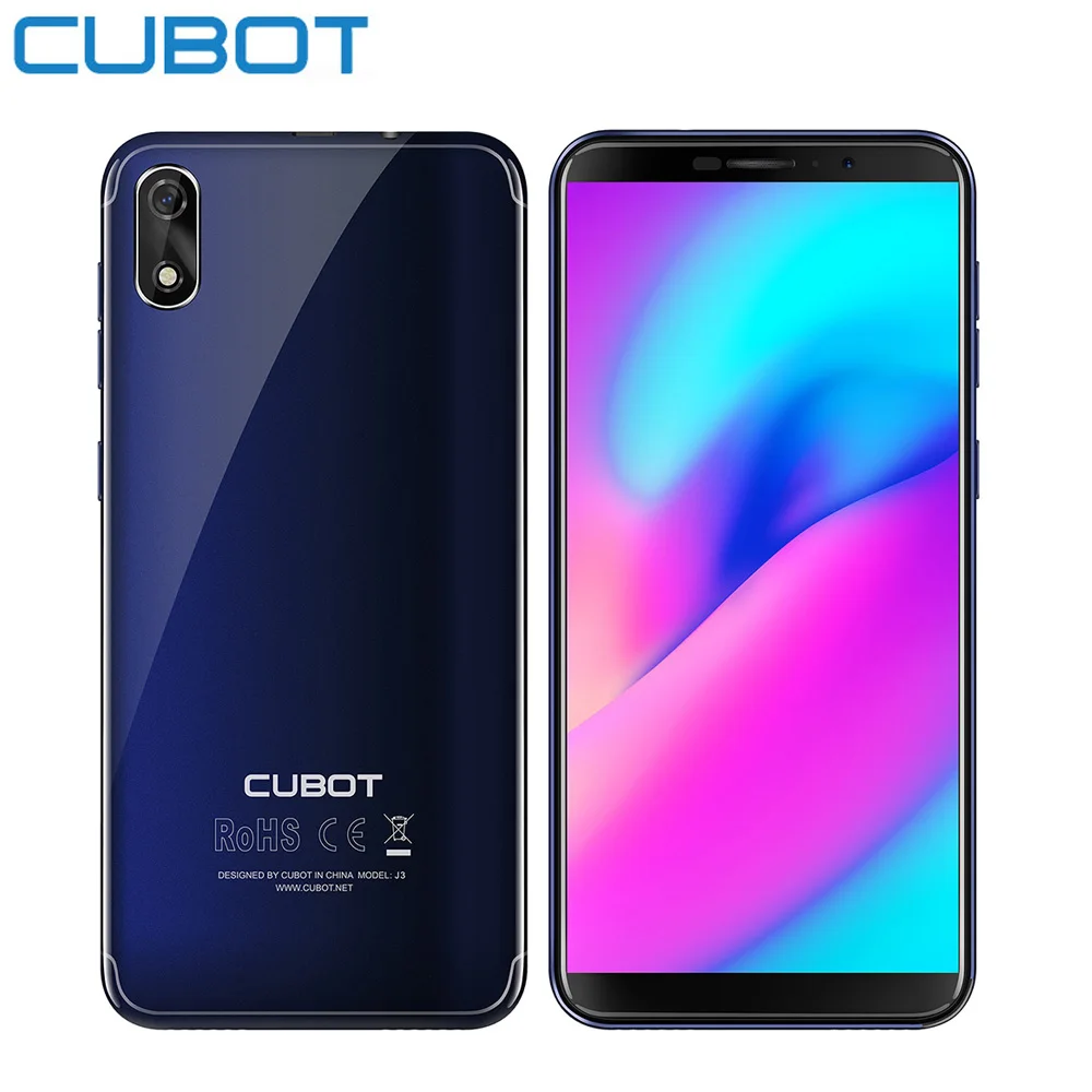 Cubot J3 смартфон 3G 5 0 ''ГЛОНАСС Экран Android GO MT6580 сзади Камера 4 ядра 1 ГБ + 16 8MP