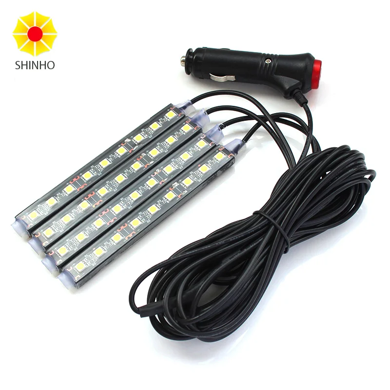 4 шт., 9SMD 5050, белый, желтый, синий, зеленый, красный, Автомобильный светодиодный светильник, интерьерная атмосферная лампа, лампа для ног, декоративный светильник