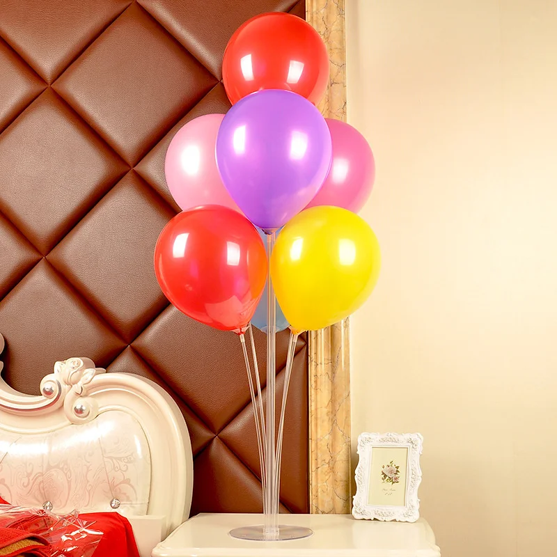 

Wedding Decor 1 Set Balloons Column Stand Plastic Balloon Support with 7 Tubes for Birthday Party Decoration Valentines Day