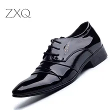 2017 Oxford Shoes For Men Office Shoes Patent Leather Business Dress Shoes Men Flats Zapatos Hombre Black Derby Shoes