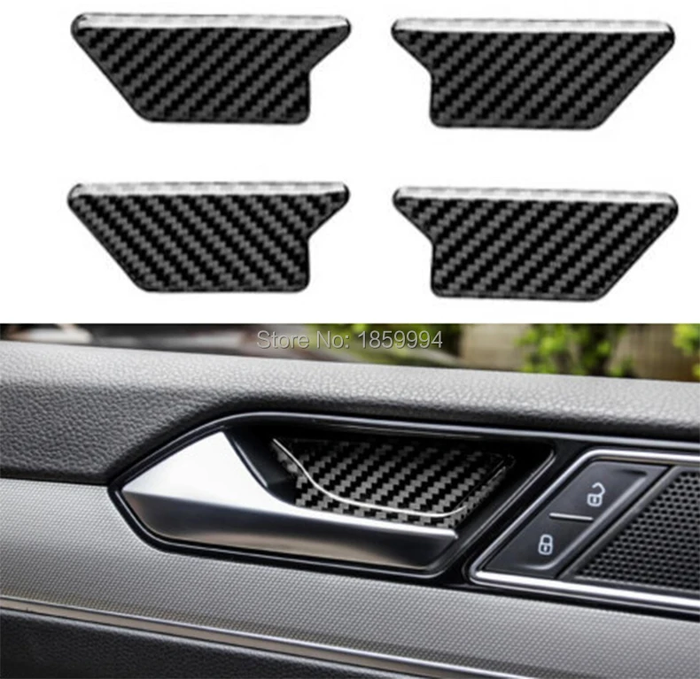 

Carbon Fiber Interior Door Handle Bowl Cover sticker trim For VW Passat B8 2017 2018 2019 4pcs/set
