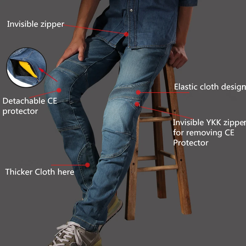 Jeans da Motocicleta dos Homens Engrenagem de Proteção Calças de Segurança Motoboy Moto Corrida Jeans Mountain Buggy Atv Locomotiva Calças 8 dos homens mountain buggy atv locomotiva engrenagem