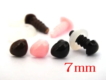 

Free Shipping!! 30pcs 7mm Safety Triangle Nose Teddy Bear Noses Wholesale,brown/ pink/black--Each color 10pcs