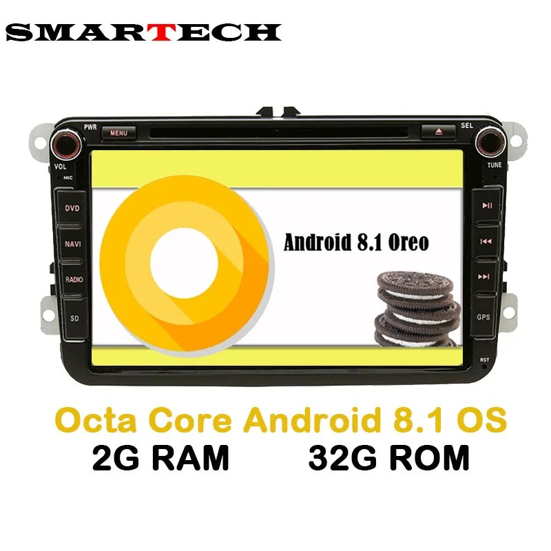 SMARTECH 8 Core 2Din dvd плеер автомобиля Android 1 Volkswagen DVD стерео радио для VW Skoda поло GOLF PASSAT JETTA
