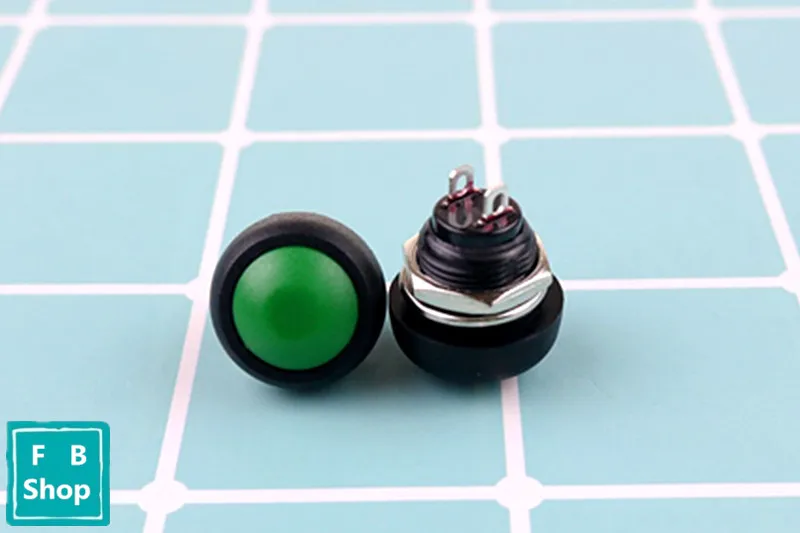 6 шт. PBS-33b 2Pin мини-переключатель 12 мм 12 В 1A водонепроницаемый Мгновенный кнопочный переключатель с сброса не Блокировка - Цвет: green
