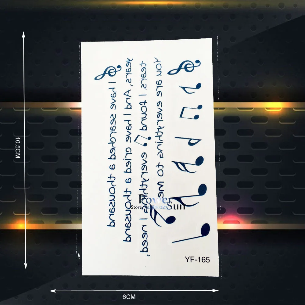 

Music Melody Temporary Tattoo Stickers For Kids Fake Flash Tattoo Paste PYF-165 Quotes Designs Words Waterproof Tatoos Children