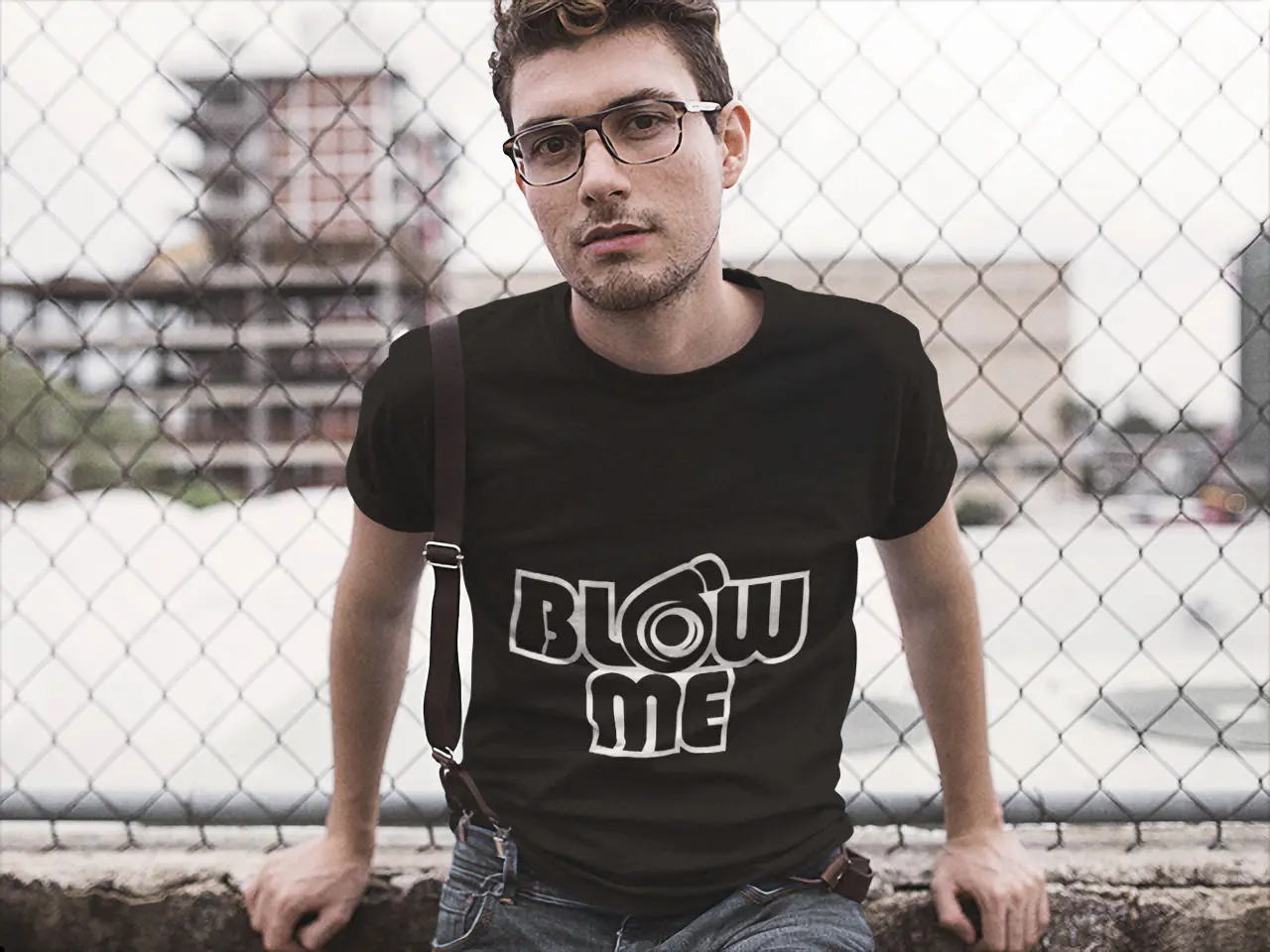 New Blow Me Funny Rude Turbo Black Men's T-Shirt Size S-5XL | Мужская одежда