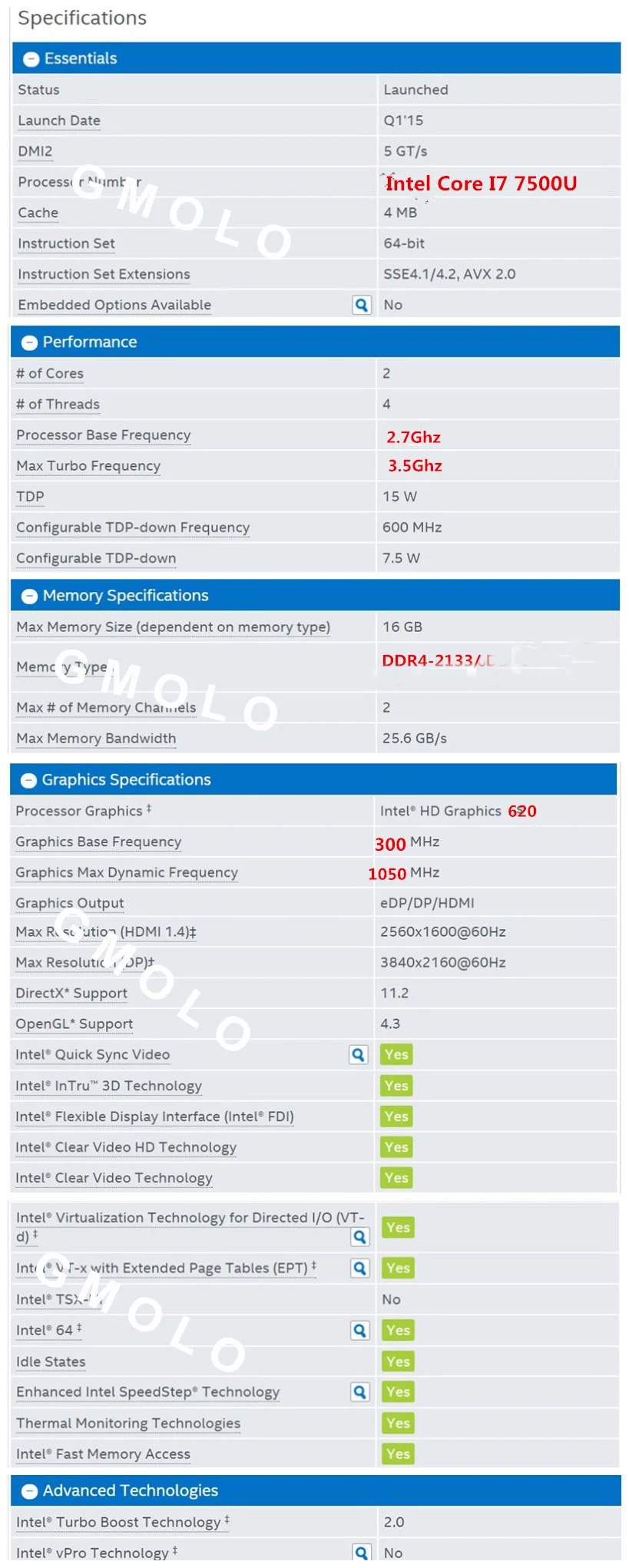 specification