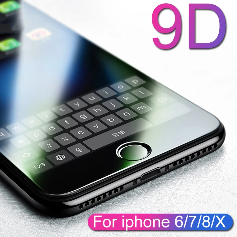 RDCY 9D Защитное стекло для iphone 6 6S 7 8 plus X стекло для iphone 7 6 8 X R XS MAX Защитная пленка для экрана iphone 7 6 s