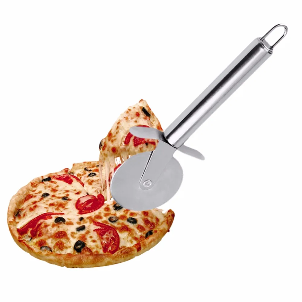 1pcs Round Pizza Cutter Stainless Steel With Handle Knife Pastry Pasta Dough Wheels Kitchen Baking Tool | Дом и сад