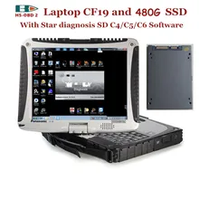 90% ноутбук CF-19 obd 2 автомобиля диагностические инструменты разъем с 12/ Vediamo/DTS программного обеспечения 480G SSD для Mercedes Benz автомобиля/грузовика
