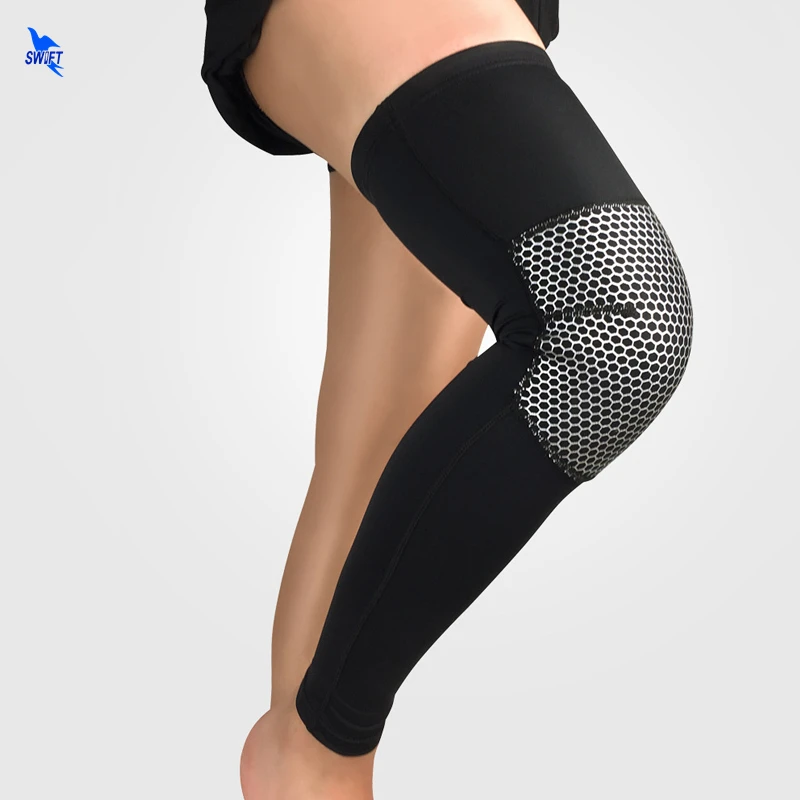 1 زوج ضغط العسل الركبة سادة الرياضة السلامة كرة السلة نيباد تنفس الساق كم الطائرة Legwarmers الركبة حامي