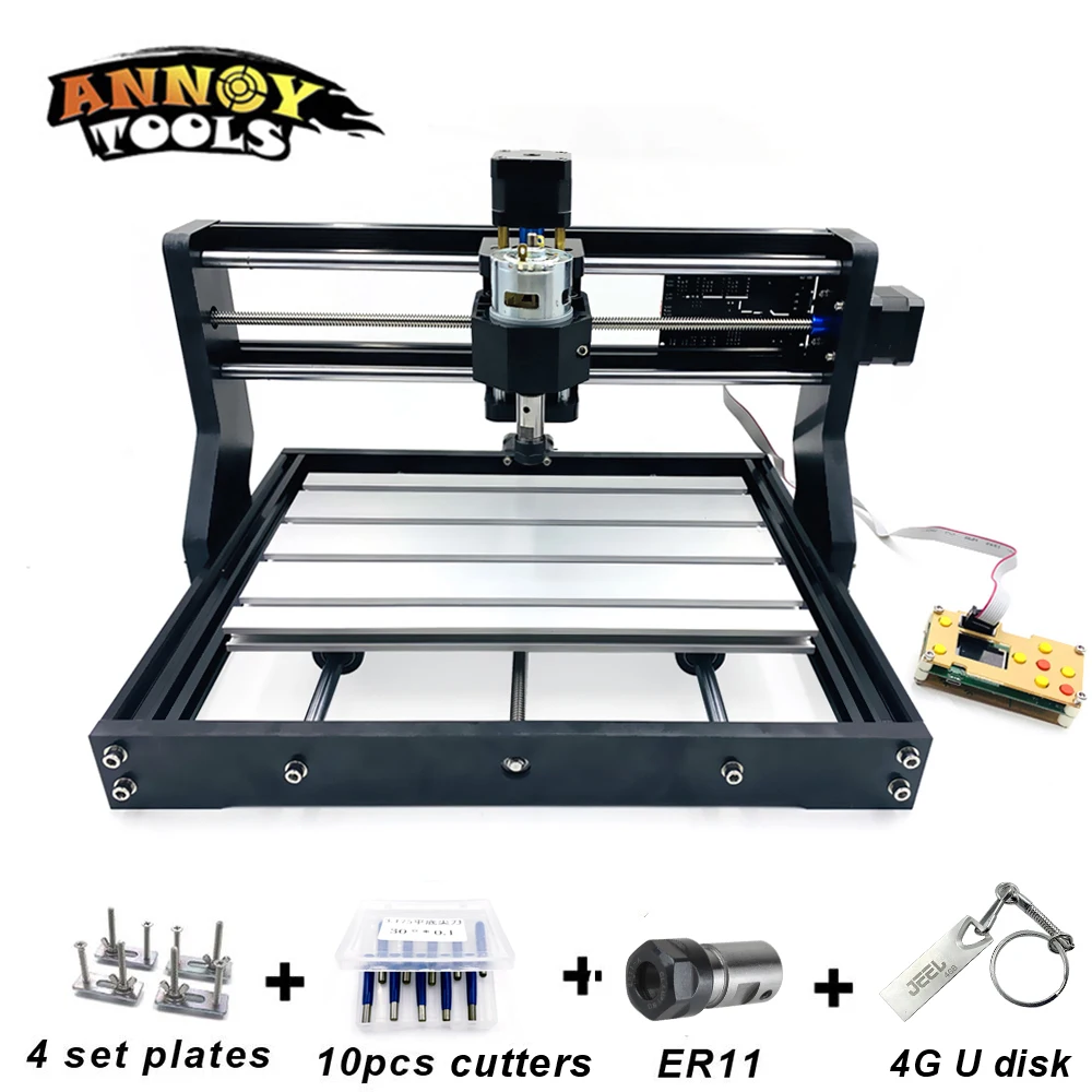 

CNC 3018 Pro GRBL 1.1 DIY cnc machine,3 Axis Bakelite Milling machine,Wood Router laser engraving,CNC3018 Can work offline