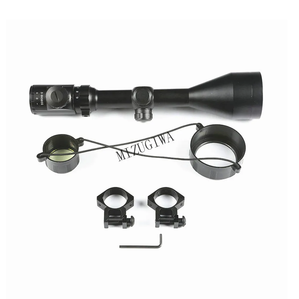 

3-9x56 EG Tactical Red and Green Illuminated Optics Sniper Riflescope Reticle Optical Sight Rifle Scope 20mm Rail Mount