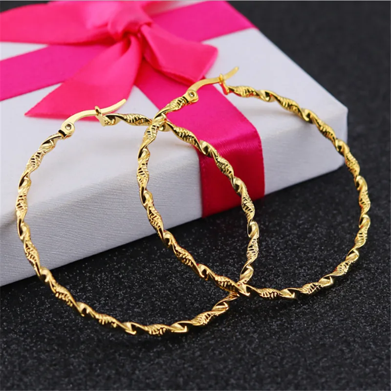 

2019 New Punk Ear Stud For Women Men Gold Silver Color Big Round Stainless Steel Stud Earrings Fashion Jewelry Factory direct