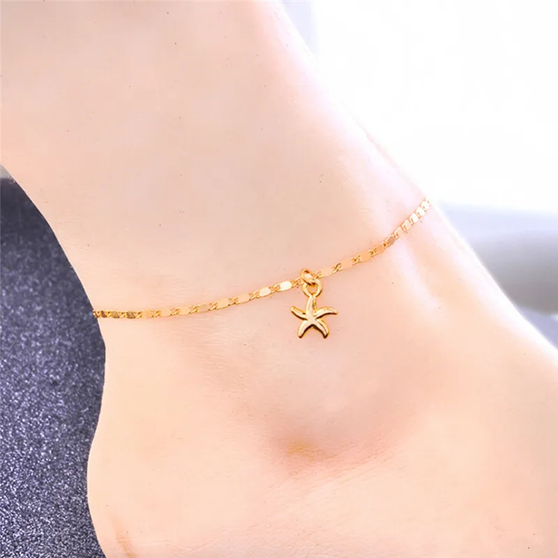 1Pc Boho Starfish Women Anklet Foot Chain Jewelry Ankle Bracelet Starfish Anklet for Women Girls Foot Chain