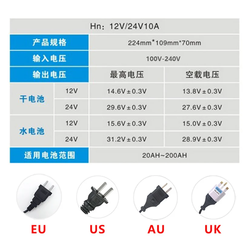 DC 12V 24V AC 110V 220V умный автоматический автомобильный мотоцикл зарядное устройство