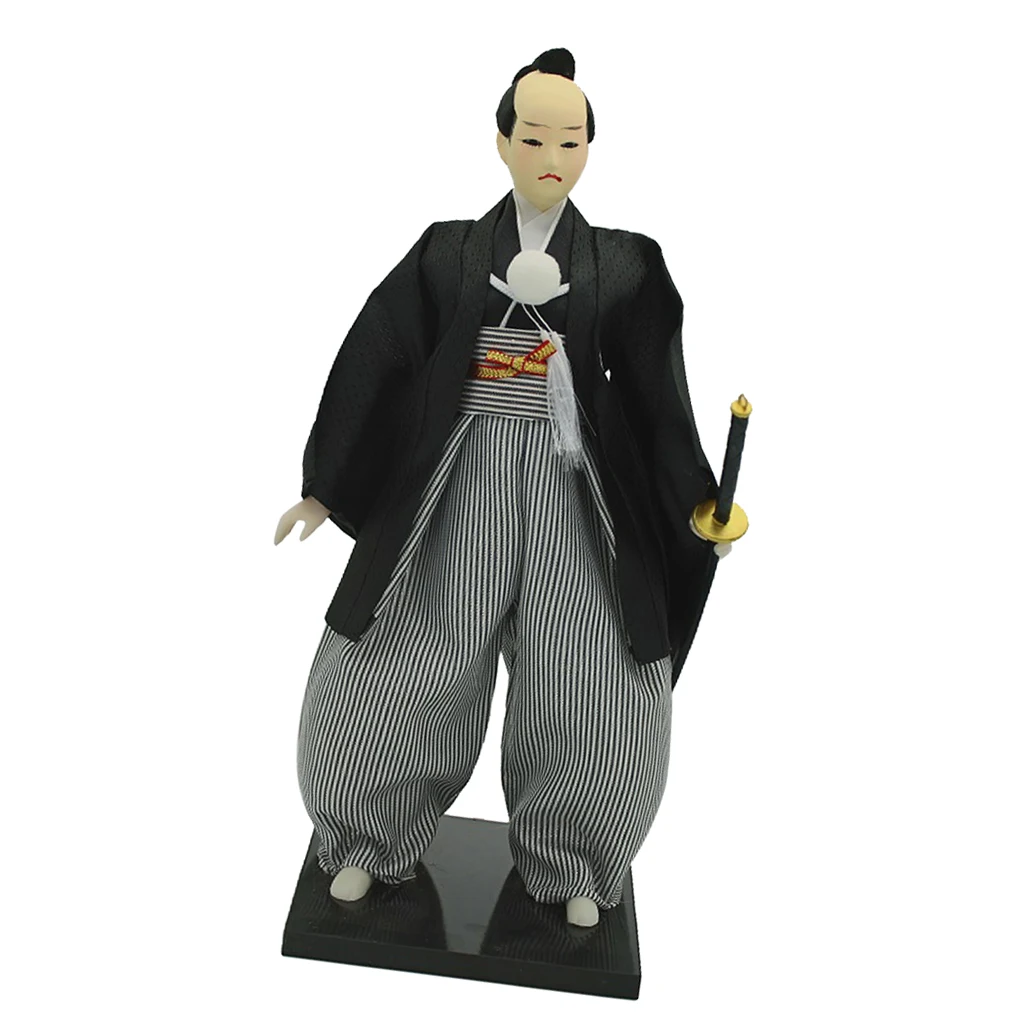 12'' Japanese Samurai Male Doll Toys Post-Modern Stand Model Home Decoration Craft Collection