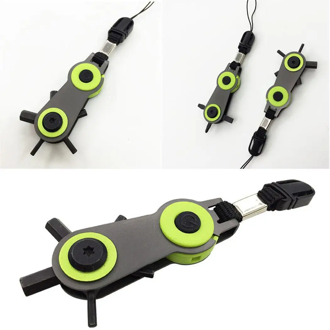 

Multi-tool Screwdriver Keychain with LED Light Outdoor Geometry Equipment Pocket, Tools As Picture