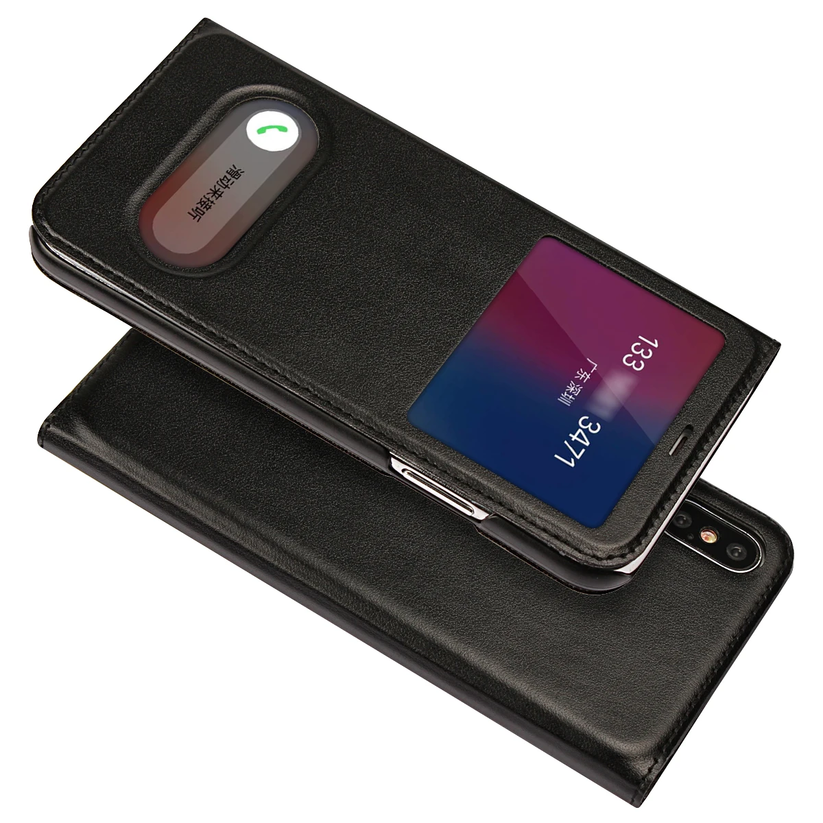 Ultra thin business protective cover holster phone case window type