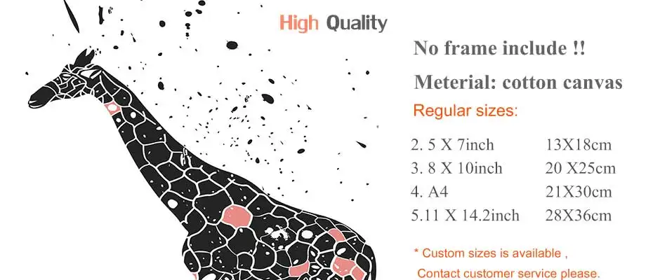 Cool Giraffe With Cigar Prints Posters Cartoon Animals Canvas Painting On The Wall For Kids Living Room Home Decor Art Pictures (8)