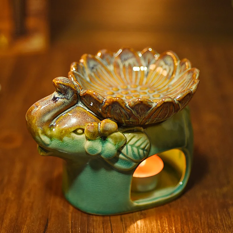 

Elephant Ceramic Burner Lamp Oil Burner SPA Thai Large Capacity To Incense Burners 60ML
