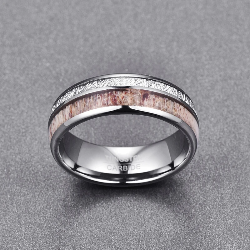 8 мм в ширину вольфрамовые карбидные стальные мужские кольца серебряного цвета имитация камня рок рога кольца мужские ювелирные изделия обручальные кольца
