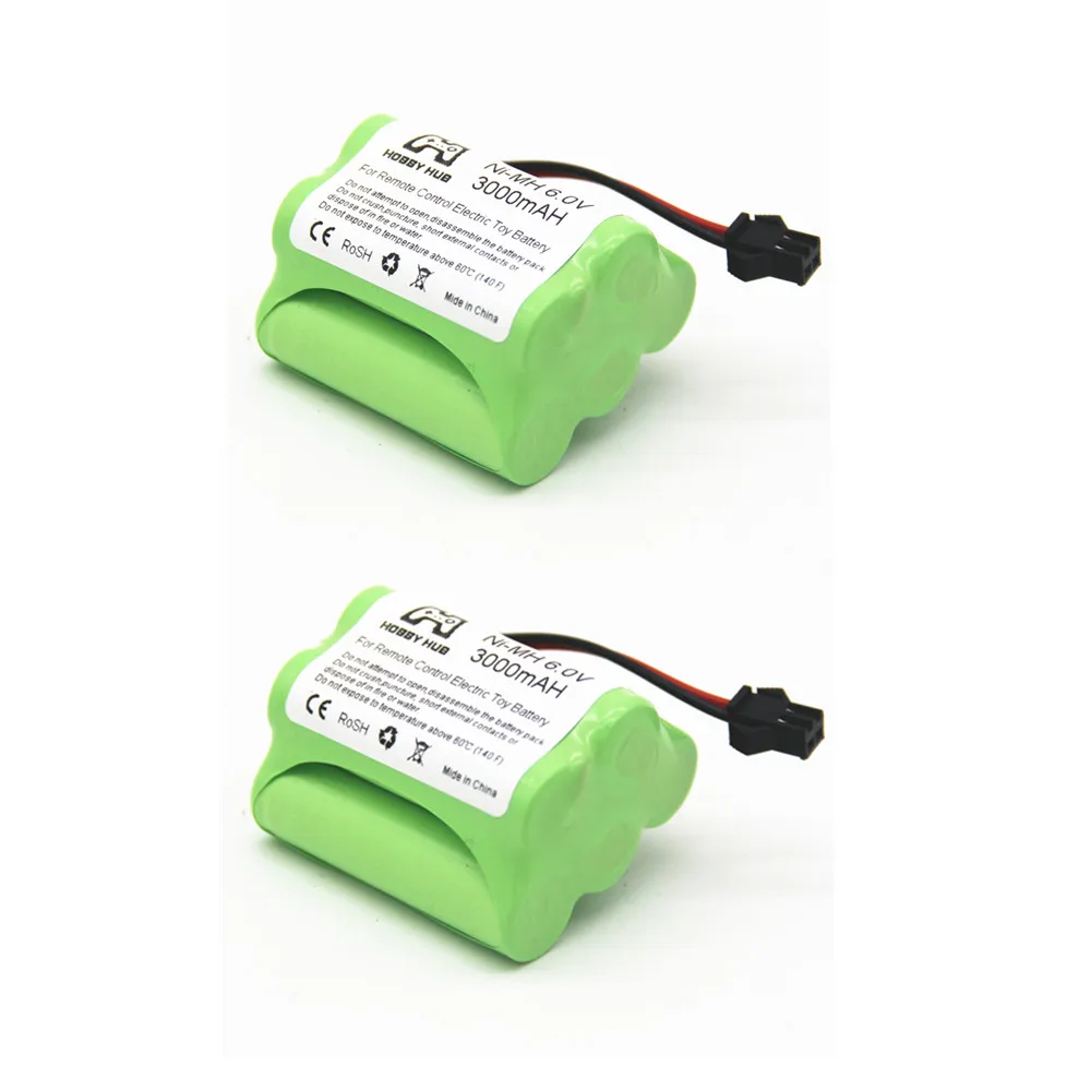 2PCS 1/2/4 шт. металл-гидридных или никель 6,0 V 3000mAH аккумуляторная батарея для пульт ДУ для дистанционно управляемой машины Лодки Грузовик поезд батарея электрические игрушки с дистанционным управлением 6 v AA никель-металл-гидридного - Цвет: 2PCS