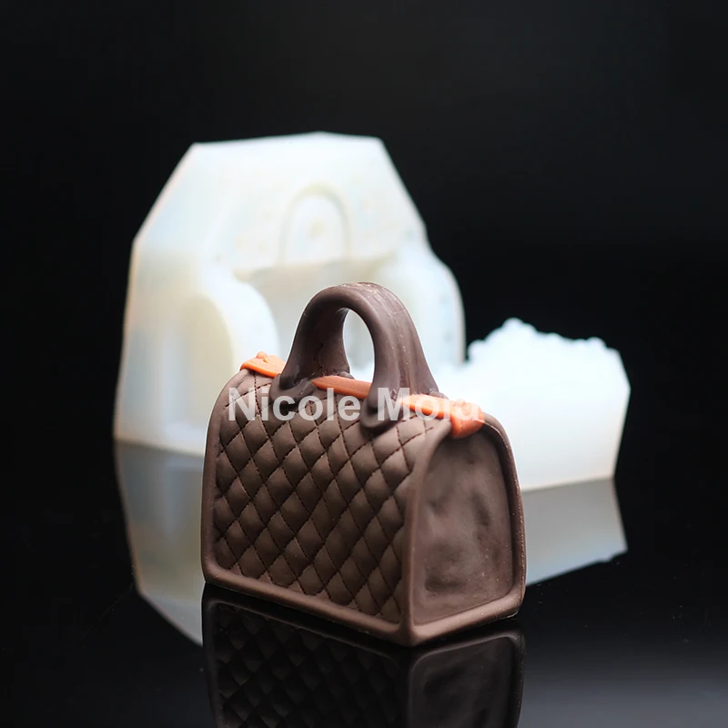 Роскошные сумки дизайн силиконовые формы инструменты для украшения тортов из мастики ромбовидная решетка мешок форма Шоколадное Мыло Ручной Работы Свеча Плесень