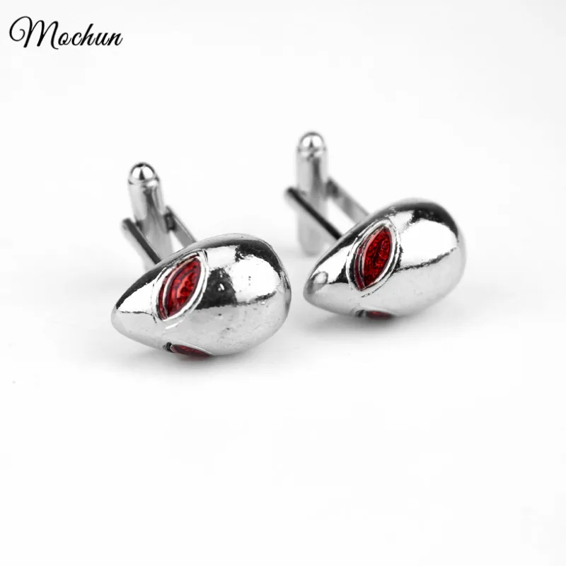 

MQCHUN ET Extraterrestrial Mask Design Shirt Brand Cuff Buttons Galaxy Alien Cufflinks For Mens 2017 Enamel Metal Cuff Links