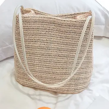 

2019 Women Fashion Designer Vintage Handbags Tote Bags Handbag Wicker Rattan Bag Shoulder Bag Shopping Straw Bag