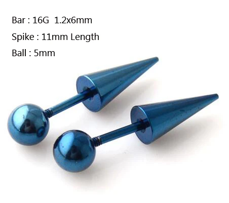 2 pieces fake stainless steel ear Taper Fake Ear Stretcher stud Earrings Ball spike cheater expander Men punk jewelry - Image 4