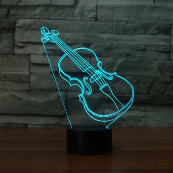 

Guitar 3D Lamp LED Lighting 7 Color Change Sensor LED Musical Instruments 3D Night Light Home Room Decoration Best Child Gift