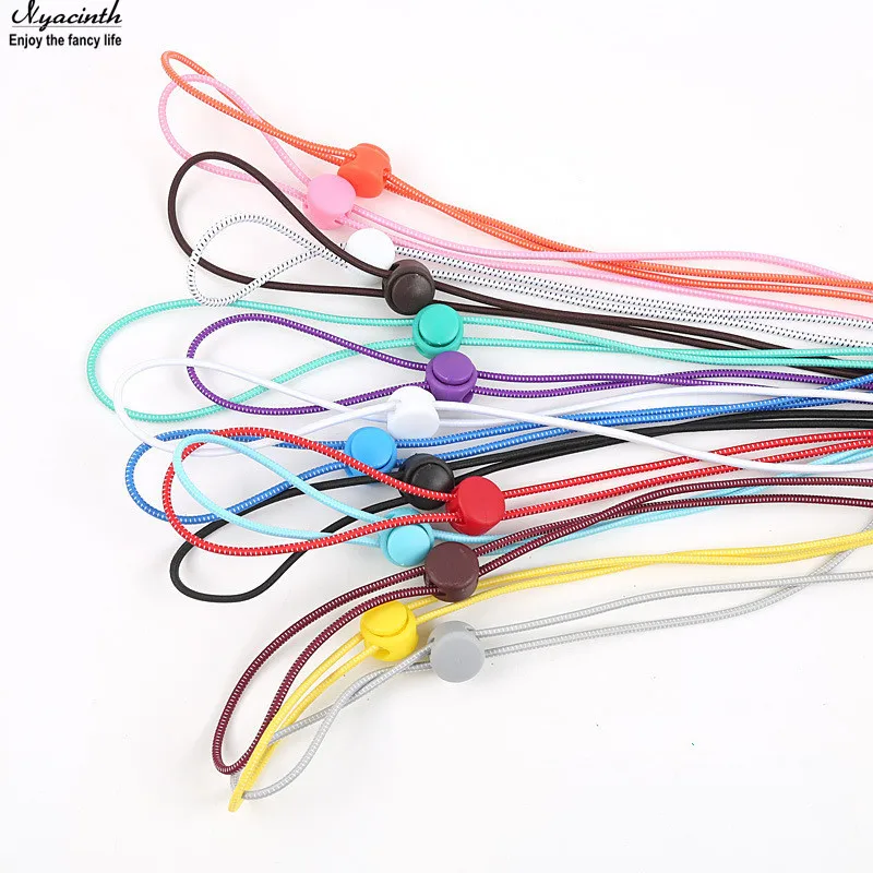 Nyacinth Colorful Elastics Shoe Laces Convenient Lock Colorful Elastic No tie Silicone Shoelaces Lazy Shoe Laces for Sneaker