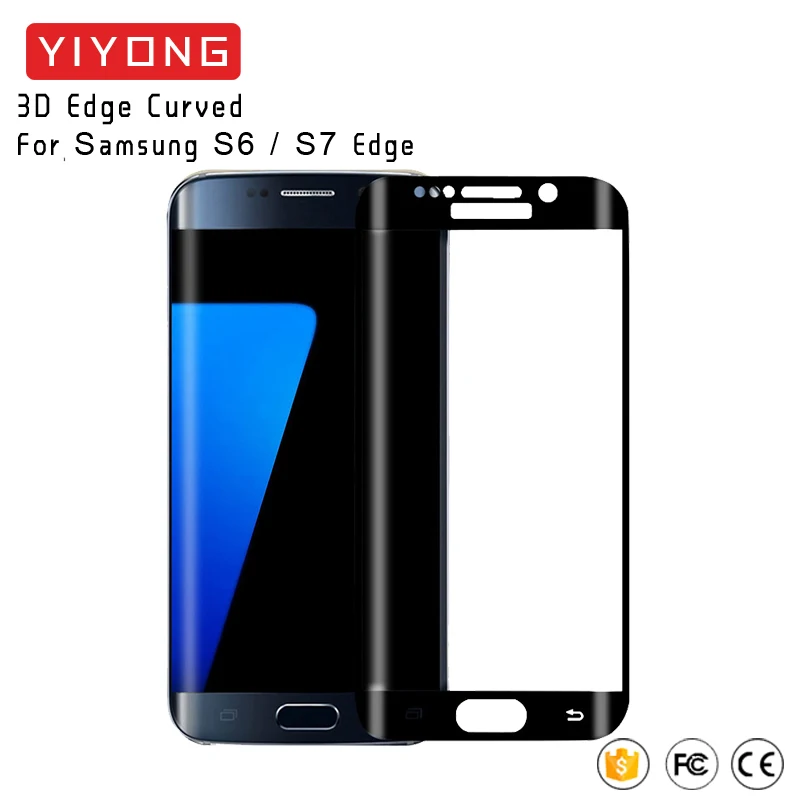 25 шт./лот YIYONG 3D изогнутое стекло для Samsung Galaxy S6 S7 Edge Plus S 7 закаленное Защита экрана |