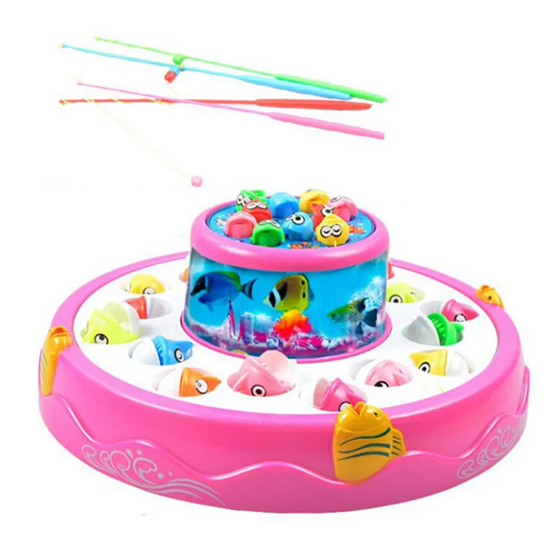 

2018 Hot Sale Fish Toy Children Electric Double Light Music Magnetic Double Fishing Fuuny Toy Set magneet vissen olta seti T#