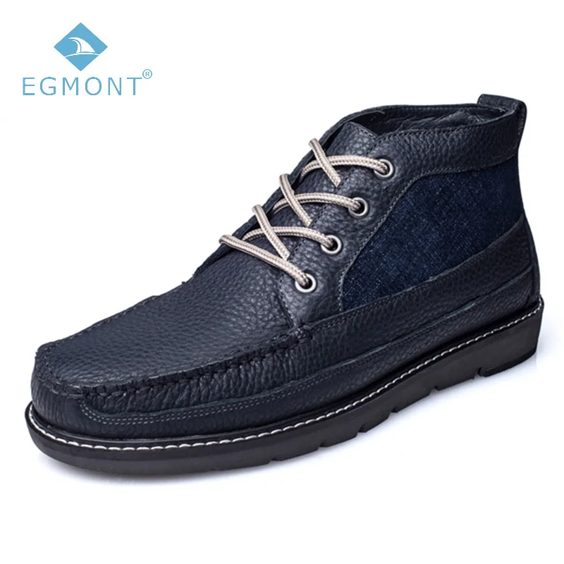 

Winter Boots EG-59 Navy Blue Lace-up HighBoots Vintage Loafers Mens Casual Shoes Genuine Leather Handmade Comfortable Breathable