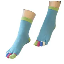 3 пары смешивания Цвет женский хлопок пять пальцев носки женские мультфильм милый 5 пальцев носки Пот Для женщин